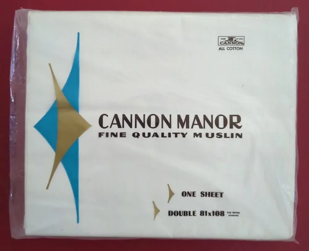 Cannon Manor Fine Quality Muslin Double Bed Flat Sheet 100% Cotton USA 81 x 108